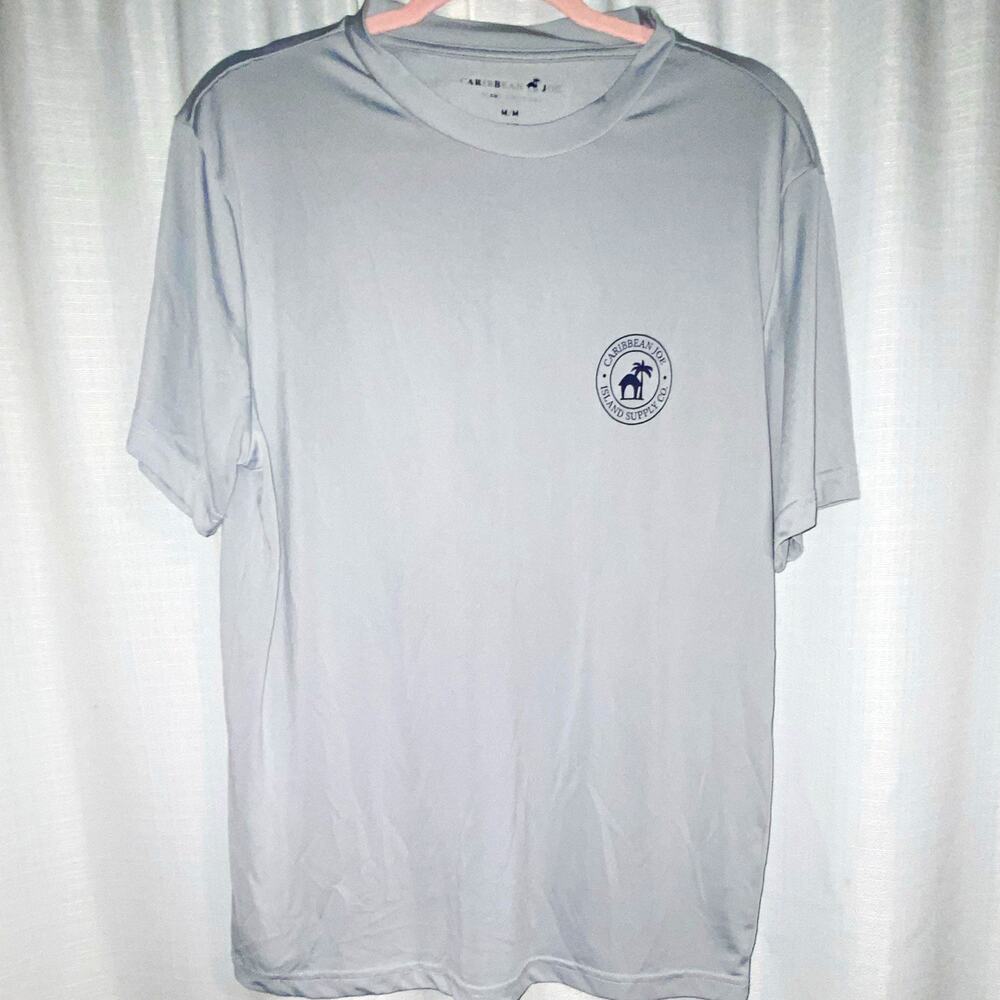 Caribbean Joe Men’s Gray Logo Graphic Print Crew Neck Short Sleeve T-Shirt M